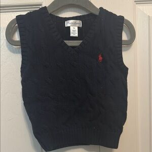 Kids Ralph Lauren Black Cable Knit Vest
